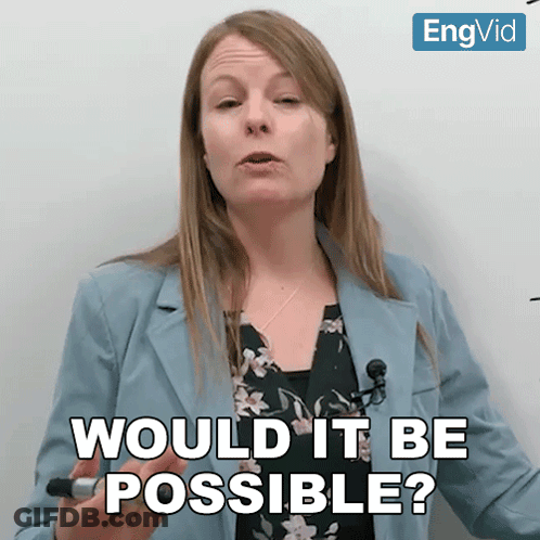 Woman In Blue Jacket Holding Marker Saying Would It Be Possible GIF