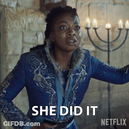 Woman In Blue Jacket Saying She Did It Netflix Poster GIF