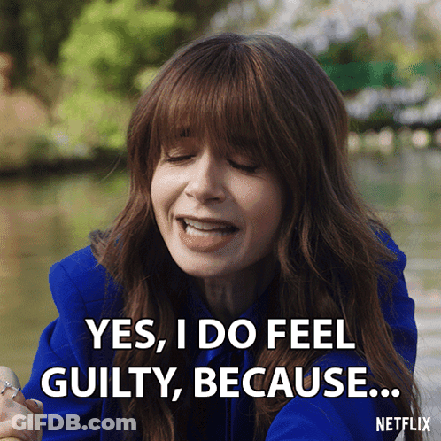 Woman In Blue Jacket Saying Yes I Do Feel Guilty Because GIF