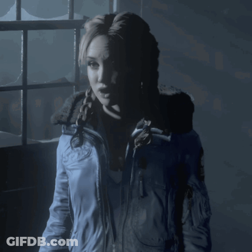 Woman In Blue Jacket Says First GIF