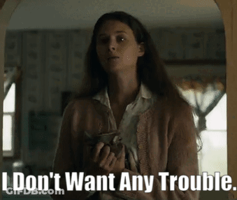 Woman In Blue Jacket Says I'm Bigger Than You GIF