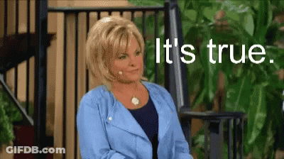 Woman In Blue Jacket Smiling Says It's True GIF