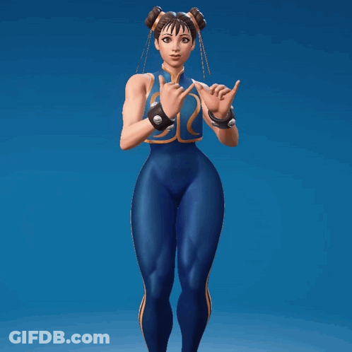 Woman In Blue Jumpsuit With Letter S GIF