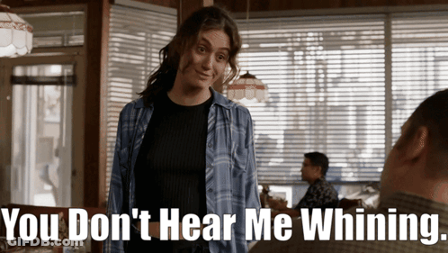Woman In Blue Plaid Shirt Says You Don't Hear Me Whining GIF