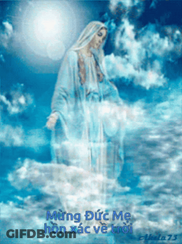 Woman In Blue Robe Ming Duc Me Hon Xác Ve Troi GIF