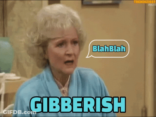 Woman In Blue Robe Saying Gibberish GIF