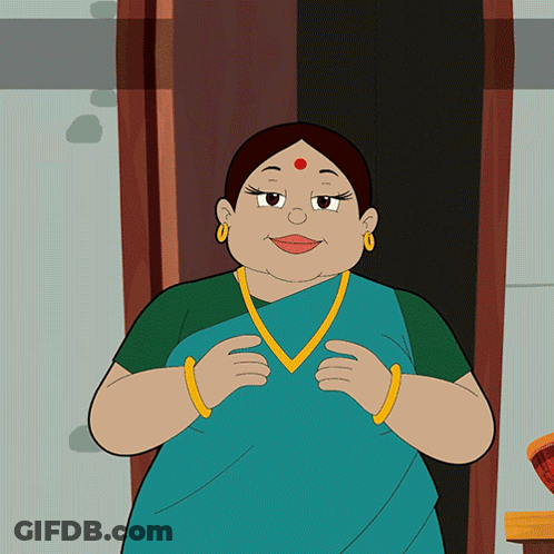 Woman In Blue Saree And Gold Jewelry GIF