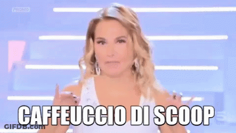 Woman In Blue Saying Caffeuccio Di Scoop GIF
