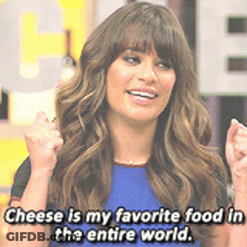 Woman In Blue Says Cheese Is My Favorite GIF
