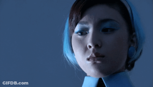 Woman In Blue Scarf GIF