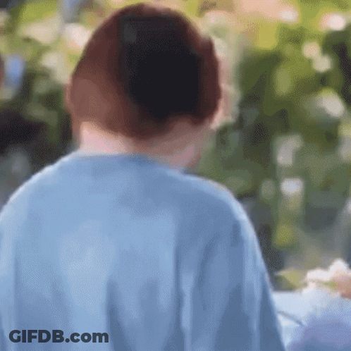 Woman In Blue Shirt GIF