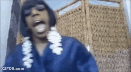 Woman In Blue Shirt Dancing GIF