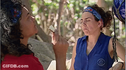 Woman In Blue Shirt Funny Face, Another Watching GIF