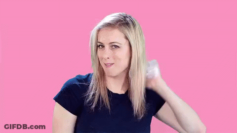 Woman In Blue Shirt Hair Blowing Wind GIF