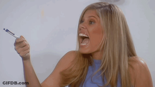 Woman In Blue Shirt Holding Blue Marker GIF
