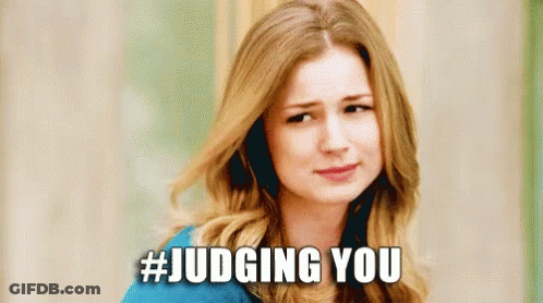Woman In Blue Shirt Judging You GIF