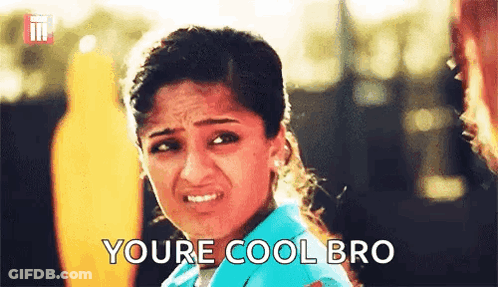 Woman In Blue Shirt Making Funny Face Saying Youre Cool Bro GIF
