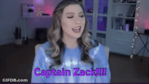 Woman In Blue Shirt Saying Captain Zack GIF