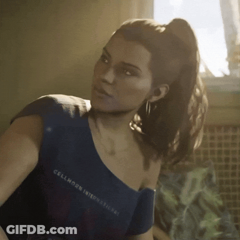 Woman In Blue Shirt Saying Cellhorn GIF