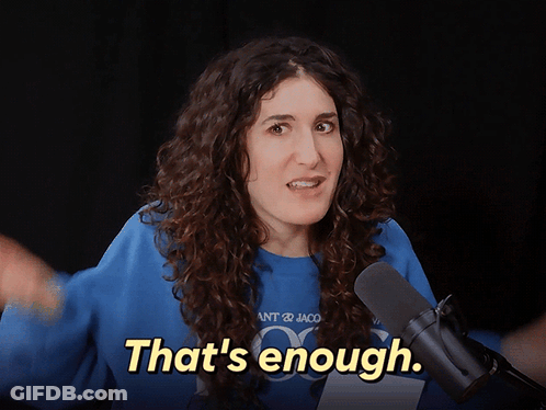 Woman In Blue Shirt Saying That's Enough GIF