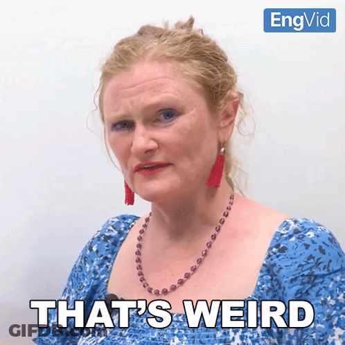 Woman In Blue Shirt Saying That's Weird GIF