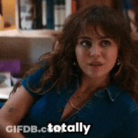 Woman In Blue Shirt Saying Totally GIF