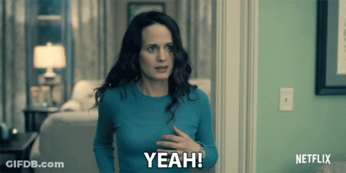 Woman In Blue Shirt Saying Yeah Netflix Ad GIF