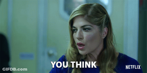Woman In Blue Shirt Saying You Think GIF