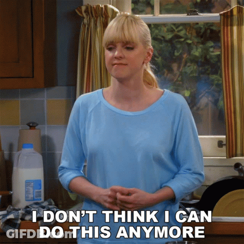 Woman In Blue Shirt Says I Don't Think I Can Do This Anymore GIF