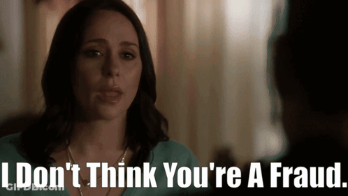 Woman In Blue Shirt Says I Don't Think You're A Fraud GIF