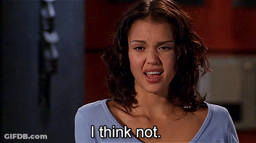 Woman In Blue Shirt Says I Think Not GIF