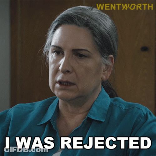 Woman In Blue Shirt Says I Was Rejected GIF