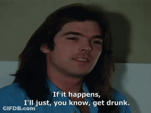 Woman In Blue Shirt Says If It Happens I'll Just You Know Get Drunk GIF