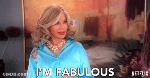 Woman In Blue Shirt Says Im Fabulous GIF