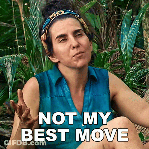 Woman In Blue Shirt Sitting In Jungle Not My Best Move GIF