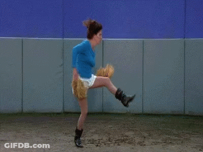 Woman In Blue Shirt Throwing Baseball GIF