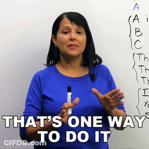 Woman In Blue Shirt Writing That's One Way GIF
