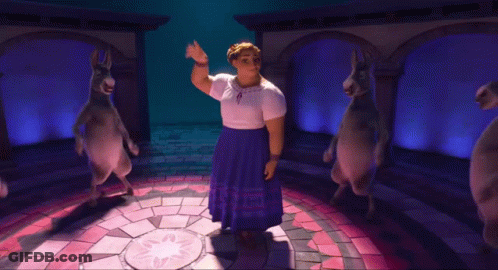 Woman In Blue Skirt Dancing In Circle GIF
