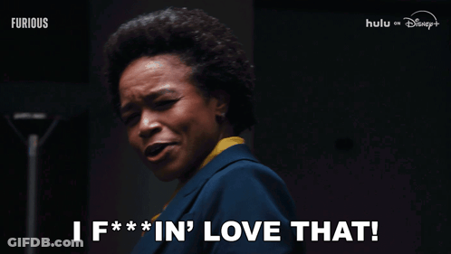 Woman In Blue Suit Says I F**in Love That GIF