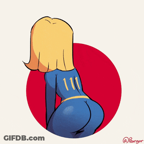 Woman In Blue Suit With Red Circle Behind Her GIF