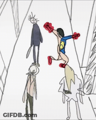 Woman In Blue Superhero Costume GIF