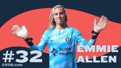 Woman In Blue Sutter Health Jersey Number 32 GIF