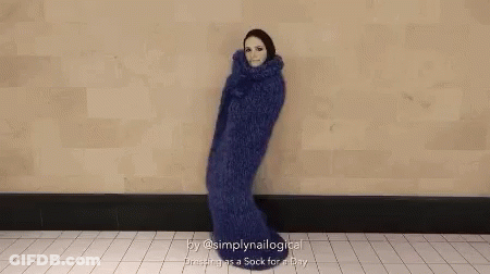 Woman In Blue Sweater GIF
