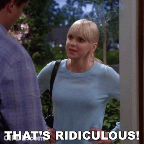 Woman In Blue Sweater Talking To Man That's Ridiculous GIF