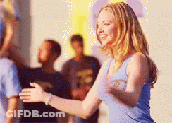 Woman In Blue Tank Top Dancing In Crowd GIF