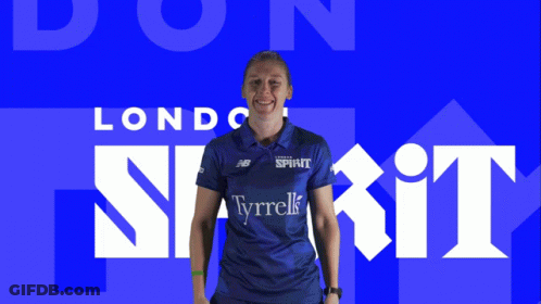 Woman In Blue Tyrrells Shirt GIF