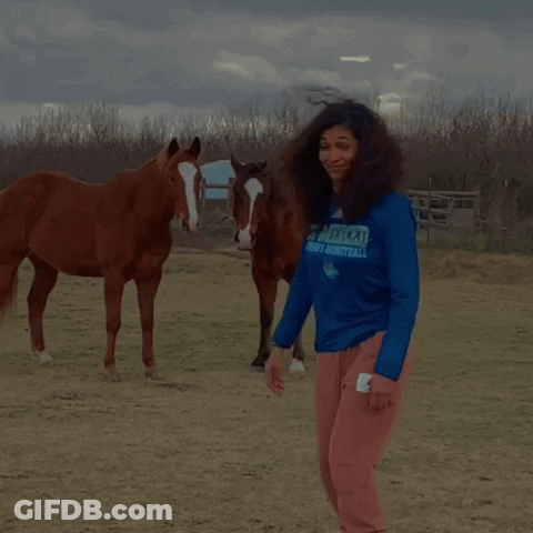 Woman In Blue UC Merced Shirt GIF