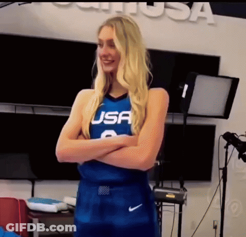 Woman In Blue USA Jersey Number 6 GIF