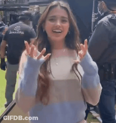 Woman In Blue White Striped Sweater Smiling Group GIF