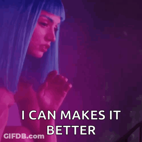 Woman In Blue Wig Says I Can Make It Better GIF